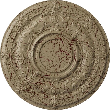 Ekena Millwork Dauphine Ceiling Medallion (Fits Canopies up to 13 1/4"), 33 7/8"OD x 1 3/8"P, Gobi Desert Crackle CM33DAGDC
